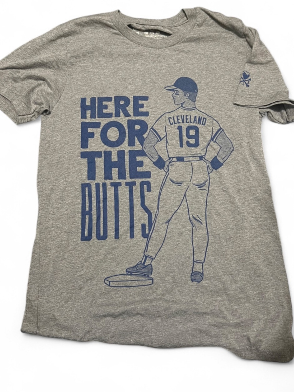 Cleveland Baseball Heather Grey T-Shirt “here for the butts” 😎